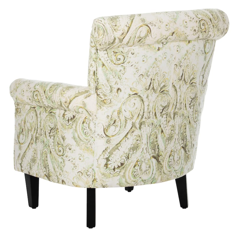 SAFAVIEH Shamika Red/Ivory Floral Club Chair - 30" W x 33" D x 35" H