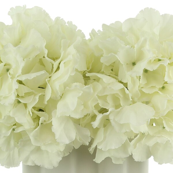 Hydrangeas Arranged in a Rectangular Ceramic Vase - Bed Bath