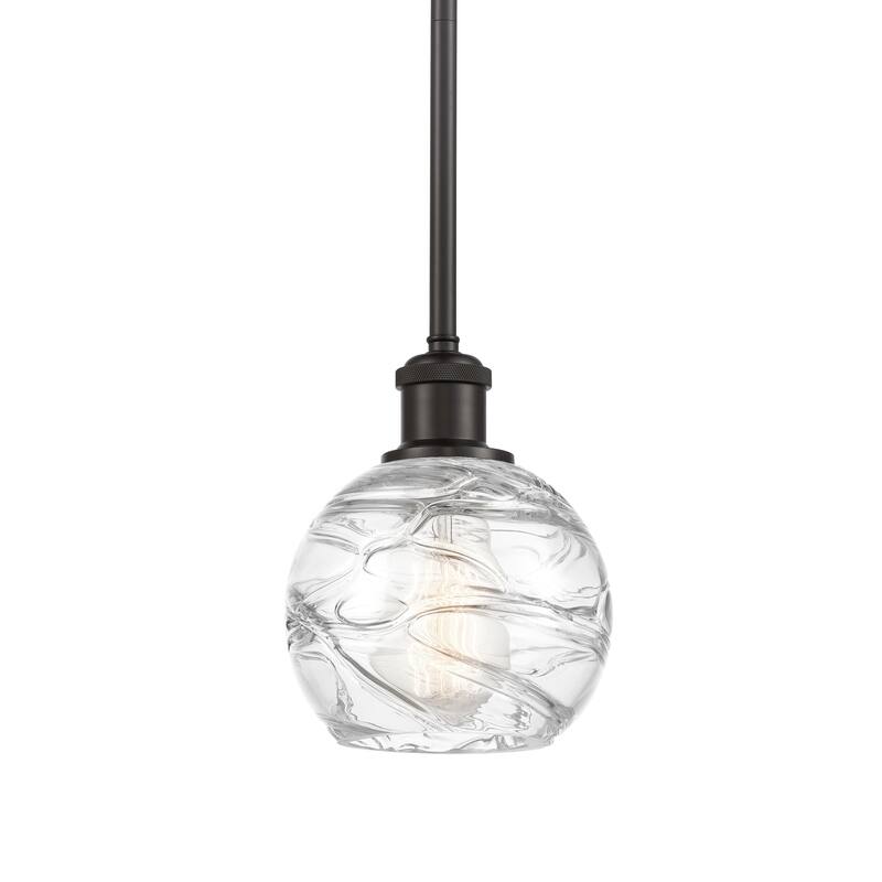 Innovations Lighting 516-1S-8-6 Athens Pendant Athens 6" Wide Mini - Clear Deco Swirl / Oil Rubbed Bronze