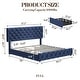 preview thumbnail 26 of 31, Bed Frame with 4 Storage Drawers, Linen Upholstered Platform Bed Frame with Adjustable Headboard