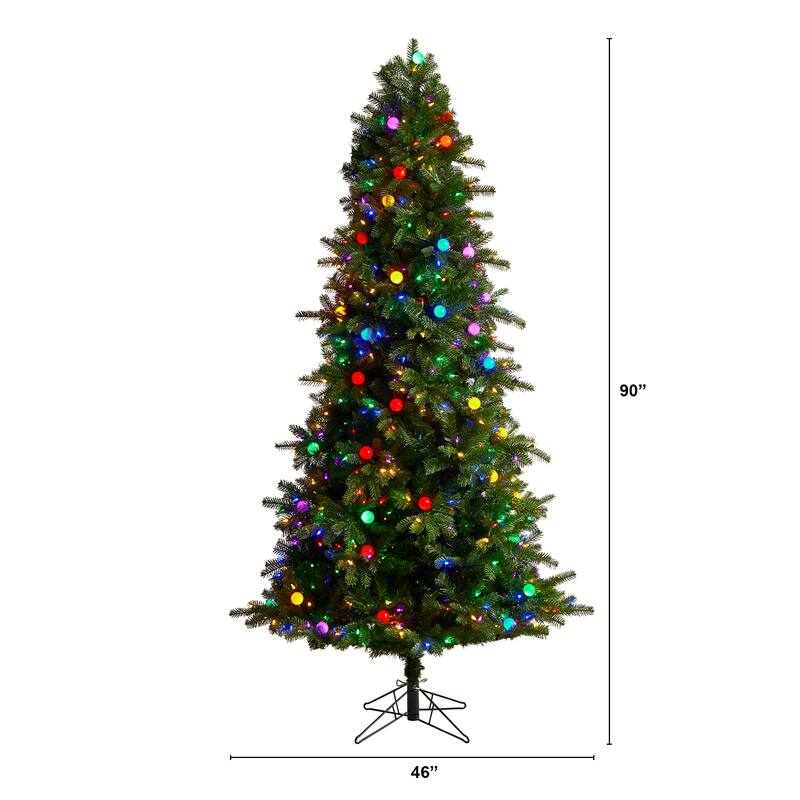 7.5' Montana Mountain Fir Christmas Tree with 650 Multi Color Lights - 90