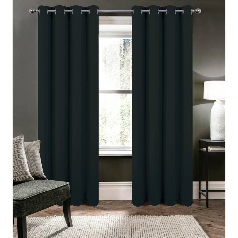 Oakley Embossed Privacy Window Curtain - 54" x 90" - Black