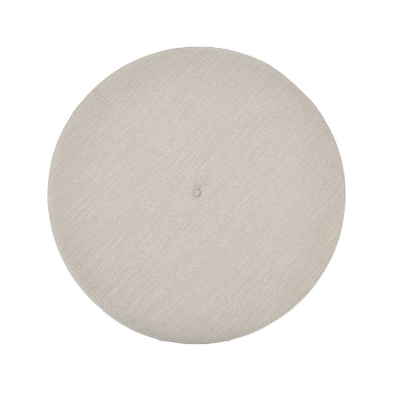 Christopher Knight Home - Marlowe Modern Round Faux Leather Ottoman Coffee Table with Tufted Top and Wood Base