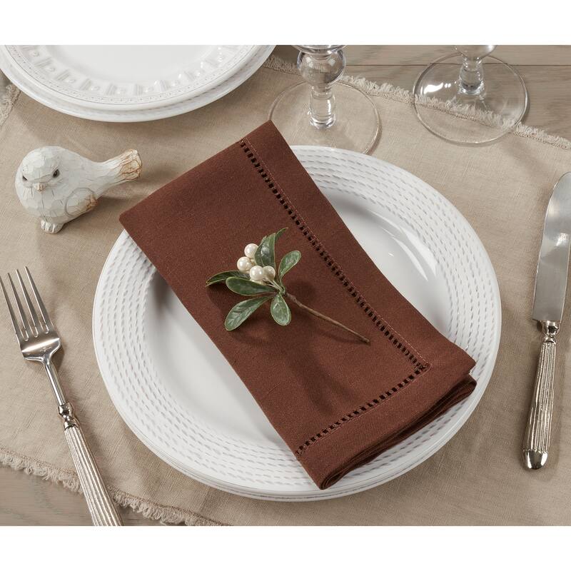 Classic Hemstitch Border Dinner Napkin (Set of 12) - 20" x 20" - Set of 12