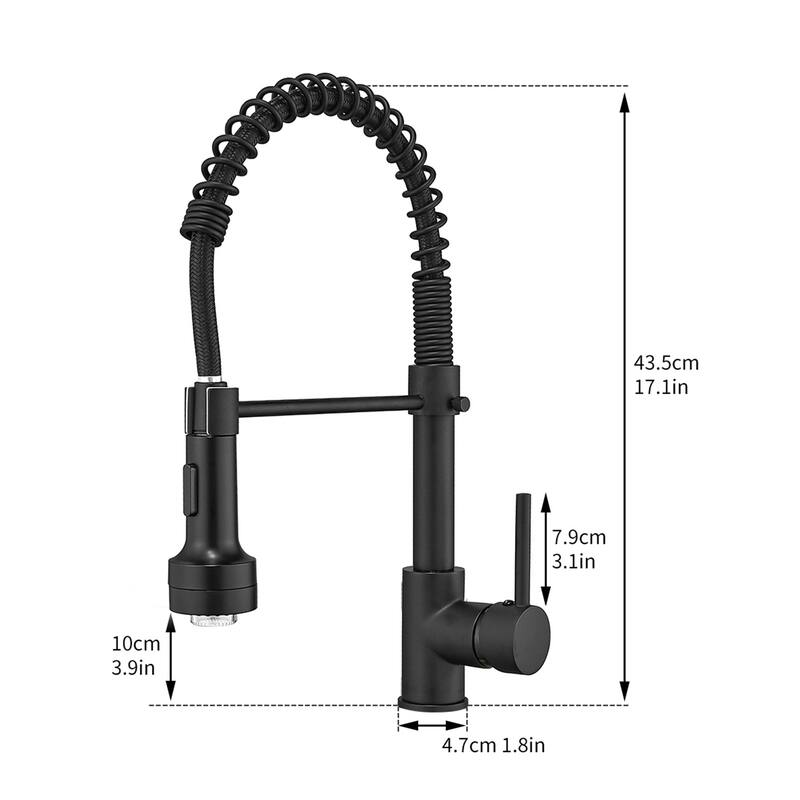 Matte Black LED Light Kitchen Faucet Single Handle