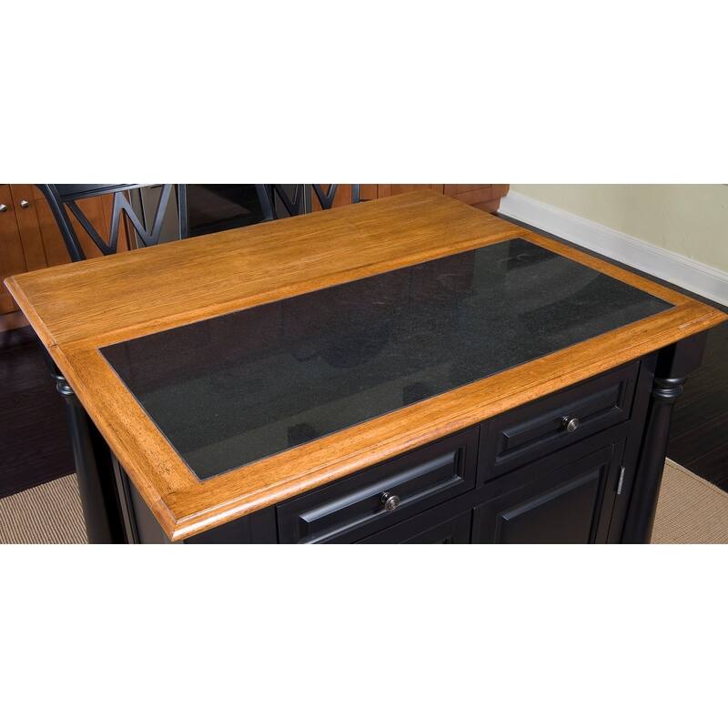 Monarch Black and Oak Kitchen Island