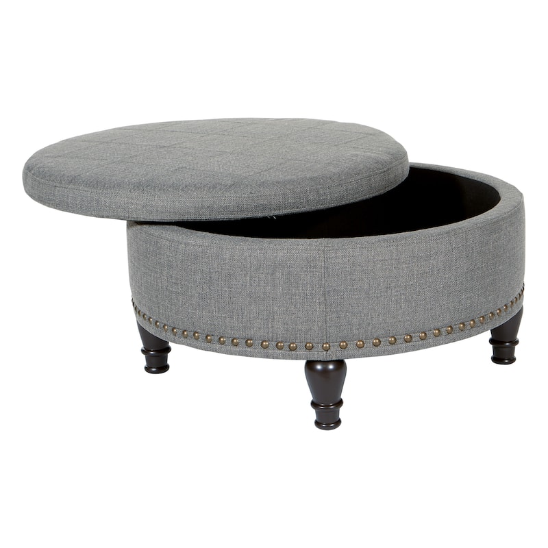 Copper Grove Strawflower Round Storage Ottoman