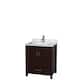 Option Espresso, White Carrara Marble Top, Chrome Trim