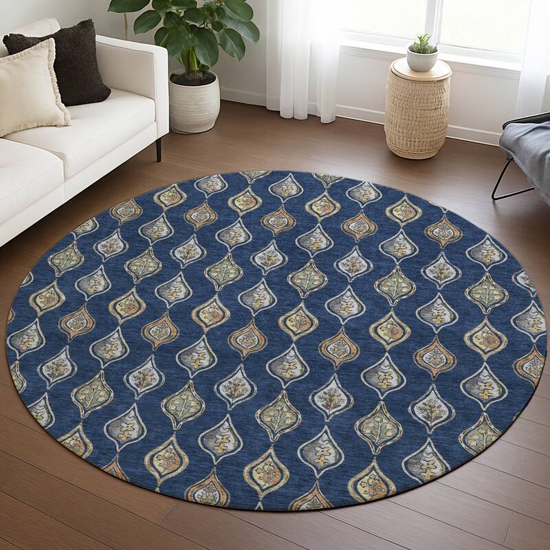 Machine Washable Indoor/ Outdoor Casual Greenwood Chantille Rug