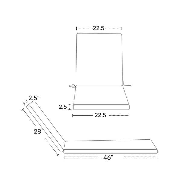 dimension image slide 0 of 3, Fading Free All Weather Outdoor Patio Chaise Lounge Cushions Only - (Set of 2)