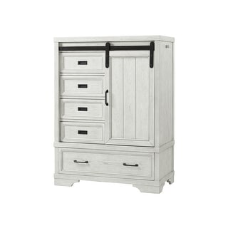Foundry 42" Wide Traditional Wood Chifferobe, White Dove