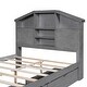 preview thumbnail 65 of 69, Wooden platform bed with house shaped storage headboard and drawers
