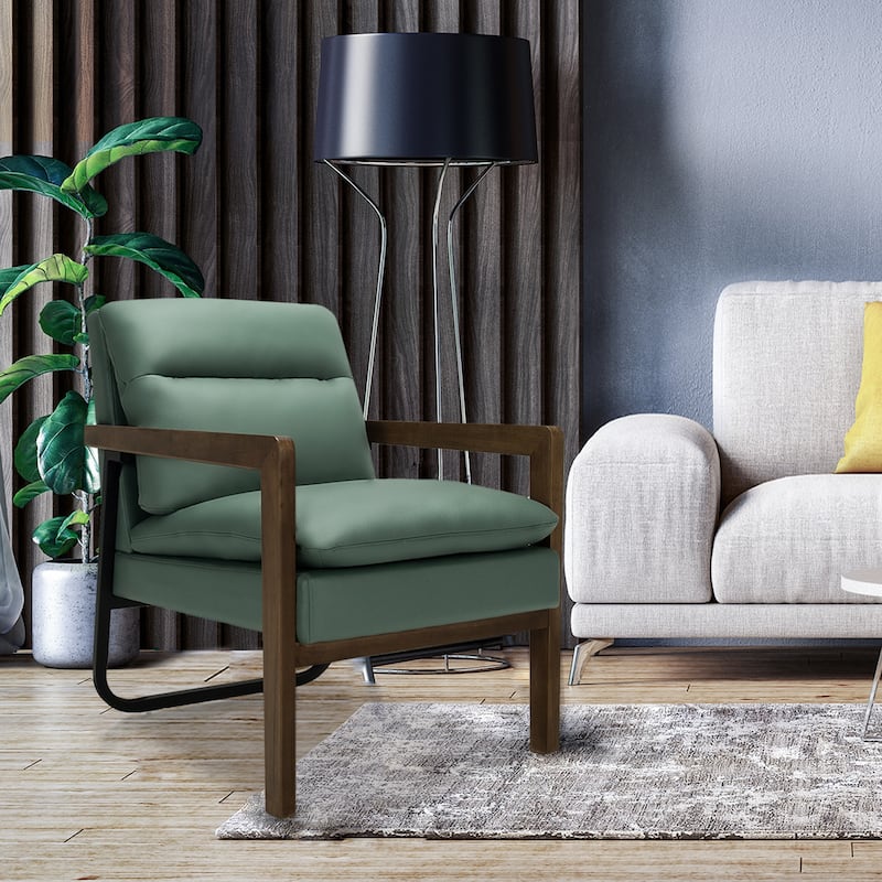 Gymax Set of 2 Single Sofa Chair Leisure Accent Chair w/ Wooden