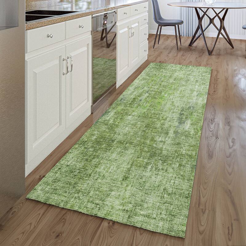 Premium Washable Super Soft Solid Ombre Mayfield Rug - Olive - 2' 3" x 7' 6" - Runner