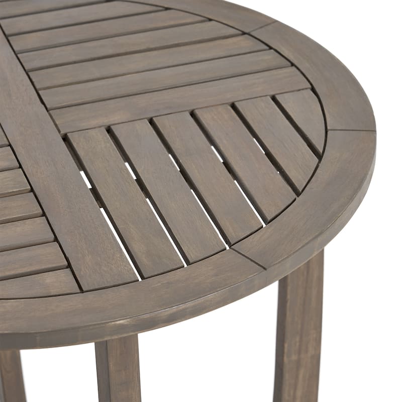 Outdoor Round Acacia Wood Accent table,27.5"