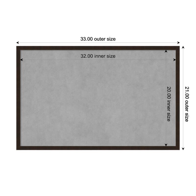 Amanti Art Carlisle Espresso Narrow Framed Magnetic Board - Board Size 32x20