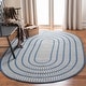 preview thumbnail 9 of 57, SAFAVIEH Handmade Braided Levina Country Rug 5' x 8' Oval - Ivory/Blue - Oval