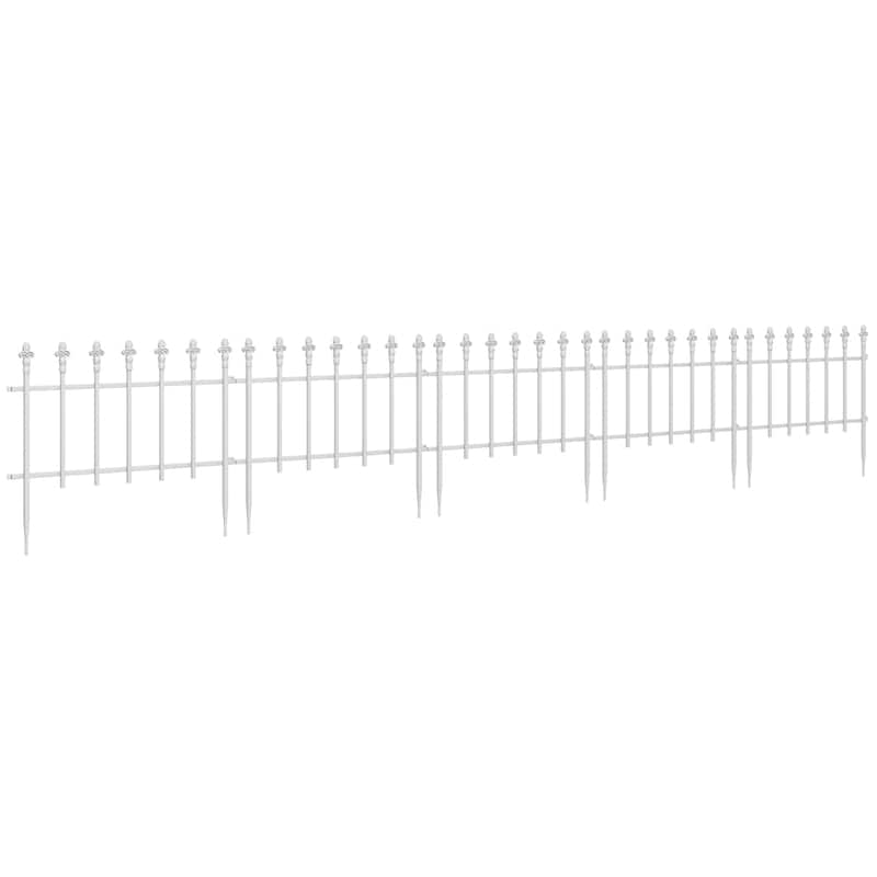 Metal Decorative Garden Fence, 9.2' x 17.25" 5 Pack Steel Fence Panels