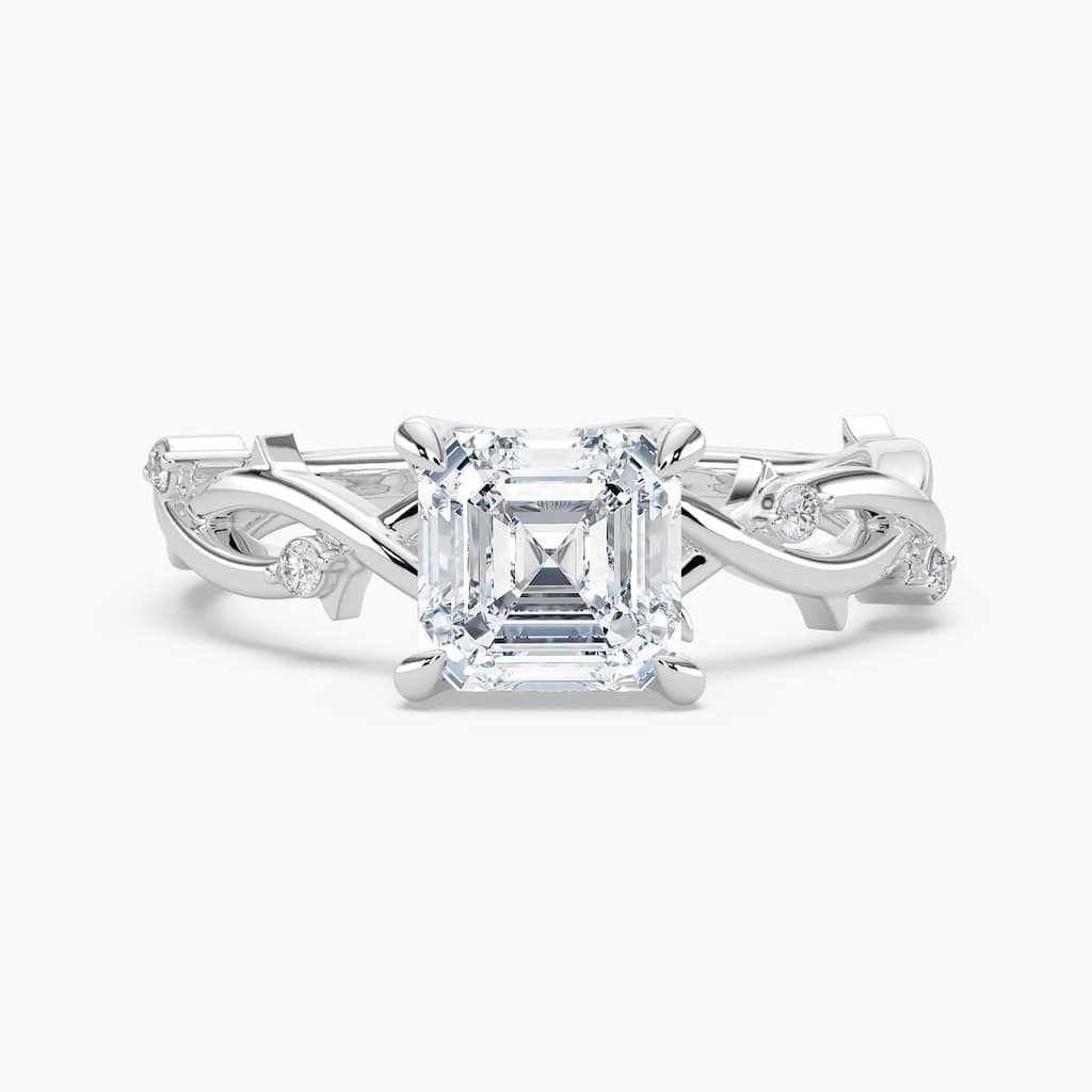 Auriya 14K Gold Lab Grown Diamond Asscher Cut Twisted Vine Engagement Ring 1.03 - 5.03ct. tw. (F-G, VS)