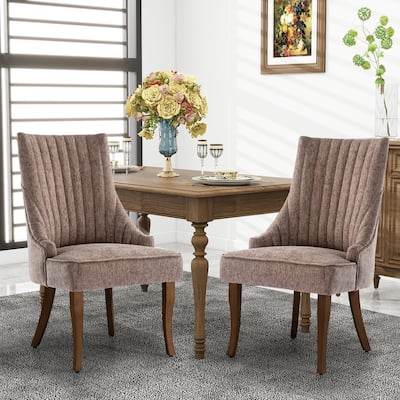 Wingback Upholstered Dining Chairs Set of 2, Fabric Side Dining Room Chairs, Living Room Chairs for Home Kitchen