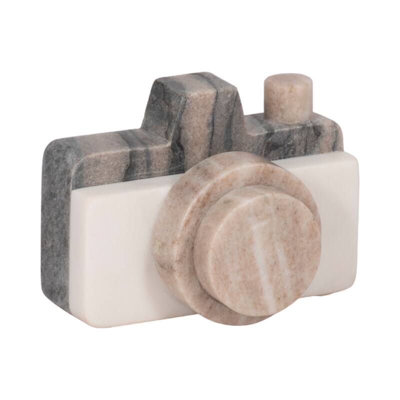 Marble Novelty Decorative Camera Figurine - Multicolor, 5" - 5.0"