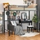 preview thumbnail 3 of 7, Gymax Twin Metal Loft Bed Frame w/ 2 Ladders Full-length Guardrail