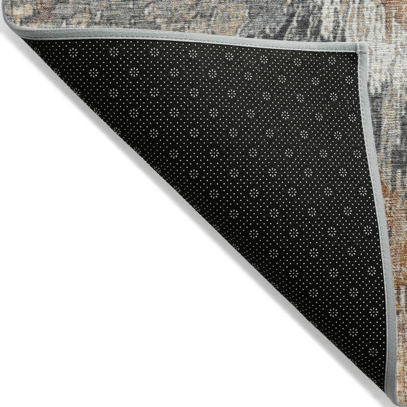 Machine Washable Indoor/ Outdoor Abstract Burst Chantille Rug