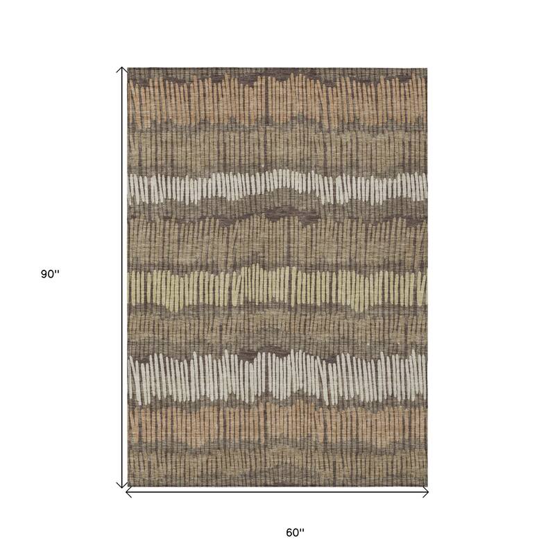 HomeRoots Striped Transitional Rectangle Outdoor Rug