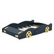 preview thumbnail 13 of 26, Playful Design Race Car-Shaped Full Size Platform Bed with Wheels,Sturdy Wood Construction and Storage Space