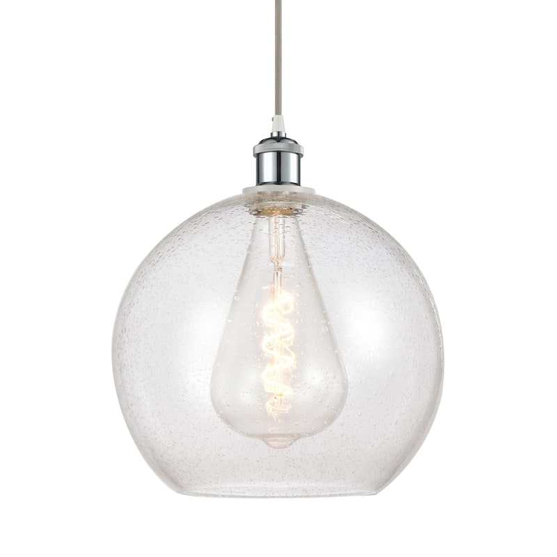 Innovations Lighting 516-1P-16-12 Athens Pendant Athens 12" Wide - White and Polished Chrome / Seedy