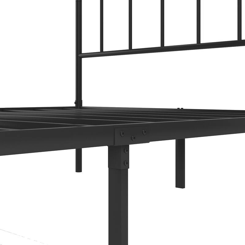 Metal Platform Bed Frame with Headboard, No Box Spring Needed, Black