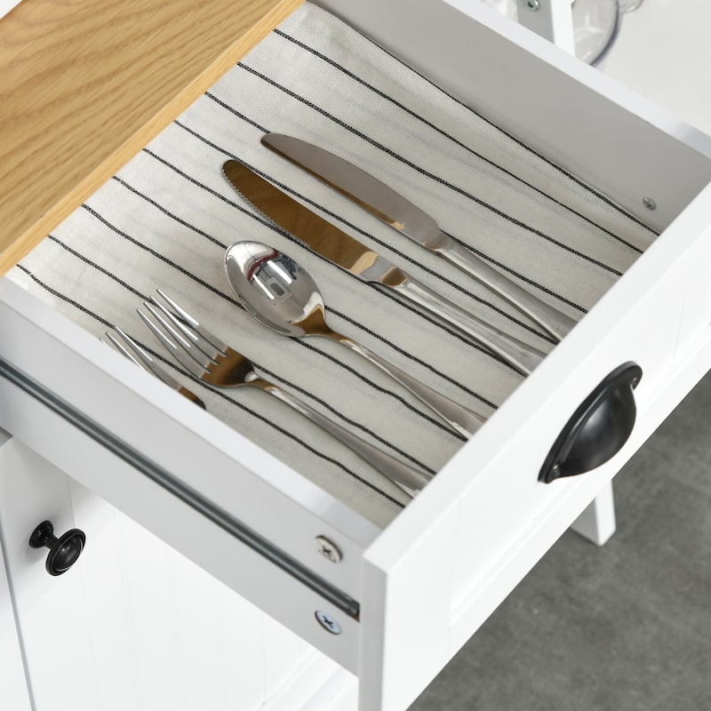 HOMCOM White/ Oak Kitchen Pantry Buffet
