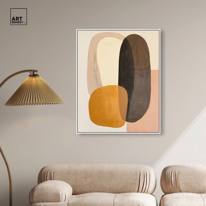 Burnt Ochre Orbit Canvas by Art Remedy