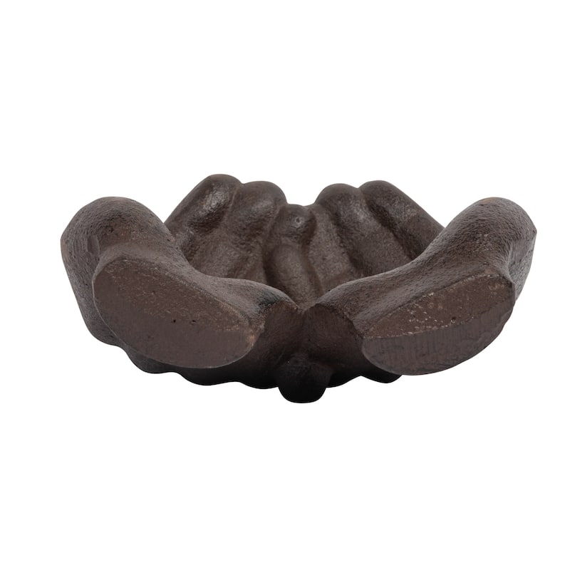 Cast Iron Hands Dish with Rust Finish