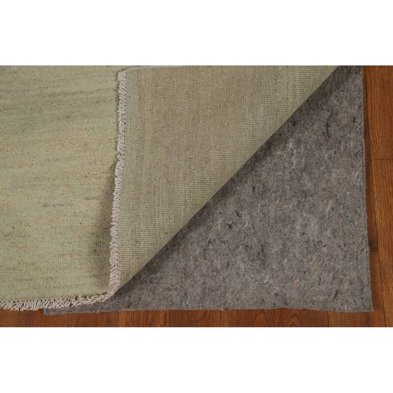 Modern Gabbeh Foyer Rug Handmade Green Oriental Wool Carpet - 2'8"x 4'1"