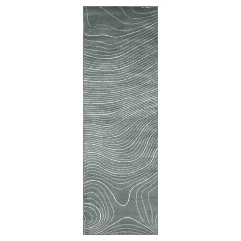Superior Veer Modern Abstract Wood Grain Indoor Runner or Area Rug