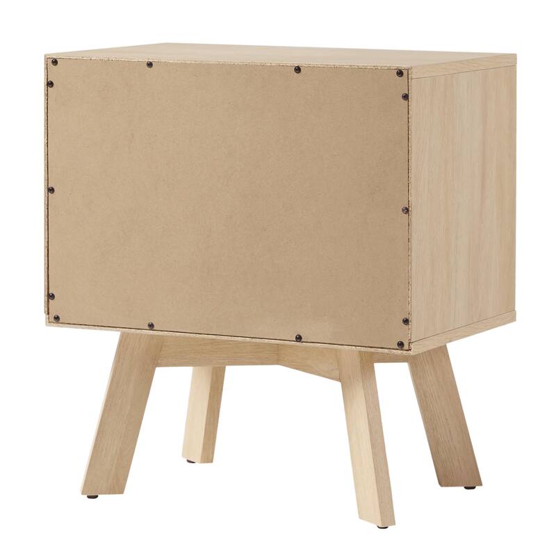 Mid-Century Modern 1 Nightstand Bedroom Storage Drawer and Shelf Bedside End Table, 21 Inch, Coastal Oak