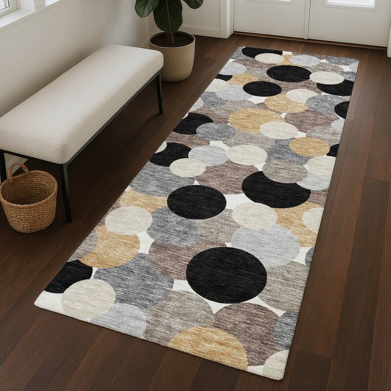 Machine Washable Indoor/ Outdoor Mucho Bubbles Chantille Rug