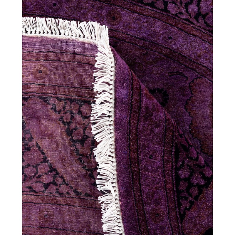 Overdyed One-of-a-Kind Hand-Knotted Area Rug - Purple - 7' 1" x 7' 1"