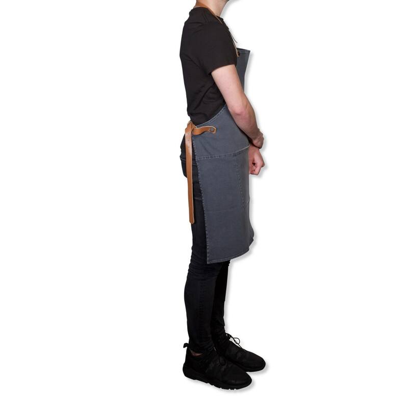 BBQ Style Denim Kitchen Apron - 36.25" - Gray