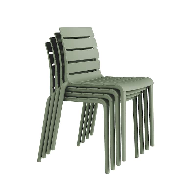 Rylan Set of 4 Stackable Dining Chairs, Indoor/Outoor