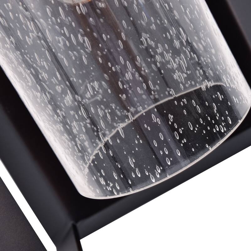 1-Light Dark Bronze Finish Outdoor Wall Light with Clear Seeded Glass - Dark Bronze