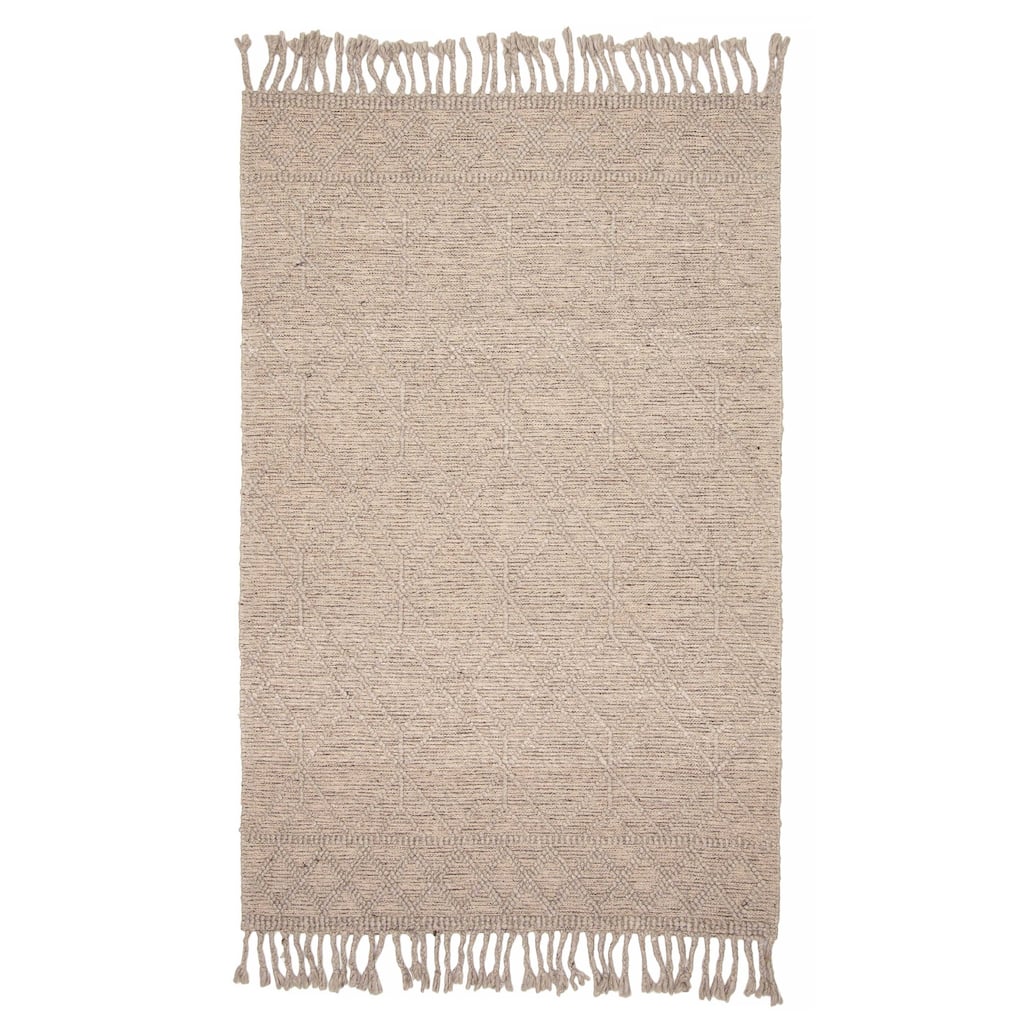 ECARPETGALLERY Braid weave Sienna Khaki Wool Rug - 5'0 x 7'9