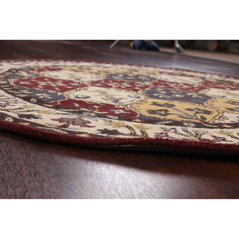Traditional Floral Oriental Home Decor Area Rug Hand-tufted Carpet - 6'0" x 6'0" Round