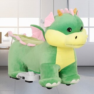 6V Kids Ride On Dinosaur, Battery Powered Electric Animal Car with Music, Forward Drive, and PU Wheels for Toddlers 18-36 Months