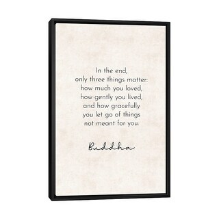 iCanvas "In The End - Buddha Quote" by Pixy Paper Framed Canvas Print ...