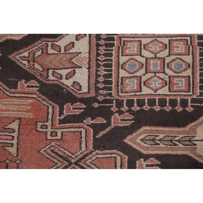 Hand Knotted Oriental 100% Wool Carpet Traditional Geometric Pink Meshkin Area Rug - 9' 4'' X 4' 11''