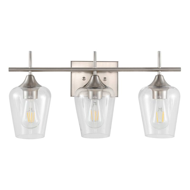 GetLedel 3-Light Dimmable Bathroom Vanity Light Wall Sconce with Clear Glass Shades