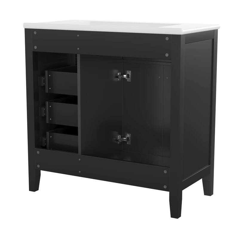 Roomfitters 36" Bathroom Vanity with Sink Combo Cabinet with Drawers Solid Frame and MDF Board One Package