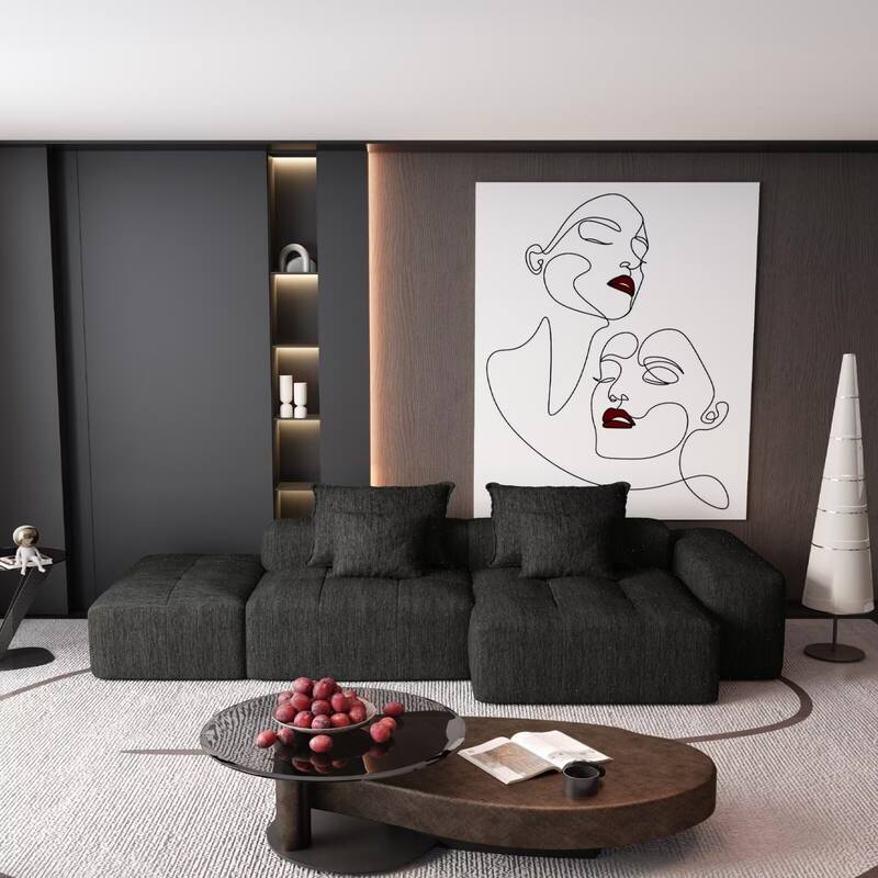 Oversized Modular Sectional Sofa,Sparkling Chenille Fabric,DIY Sofa
